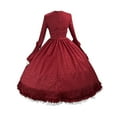 thumbnail image 4 of BangWanChi Red Dresses for Women Fashion Women Vintage Gothic Court Collar Patchwork Bow Dress, 4 of 4