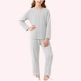thumbnail image 2 of OVAFBAU Boys Girls Long Sleeve Outfits Set Kids Solid Long Sleeve Round Neck Outfits Set with Pants 2 Piece Outfits Set, 2 of 6