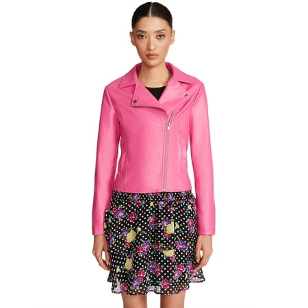 Luv Betsey By Betsey Johnson Women's Vegan Leather Moto Jacket