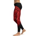thumbnail image 3 of Red Logo Tool Band Yoga Pants Women High Waisted Tummy Control Non See-Through Elastic Running Workout Yoga Leggings Pants, 3 of 7