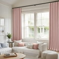 thumbnail image 2 of 100% Blackout Curtains 108 Inch Long 2 Panels for Bedroom, Thick Luxury Faux Linen Black Out Curtain Room Darkening Back Tab Pleat Window Textured Drapes with Hooks for Living Room, Baby Pink, 2 of 14