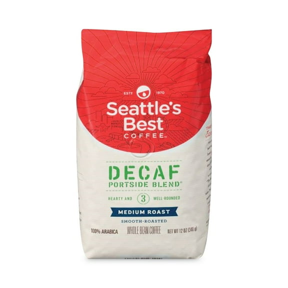 Seattle's Best 12420877 12 oz Bag Decaffeinated Medium Roast Ground Coffee - Port Side Blend (6/Carton)