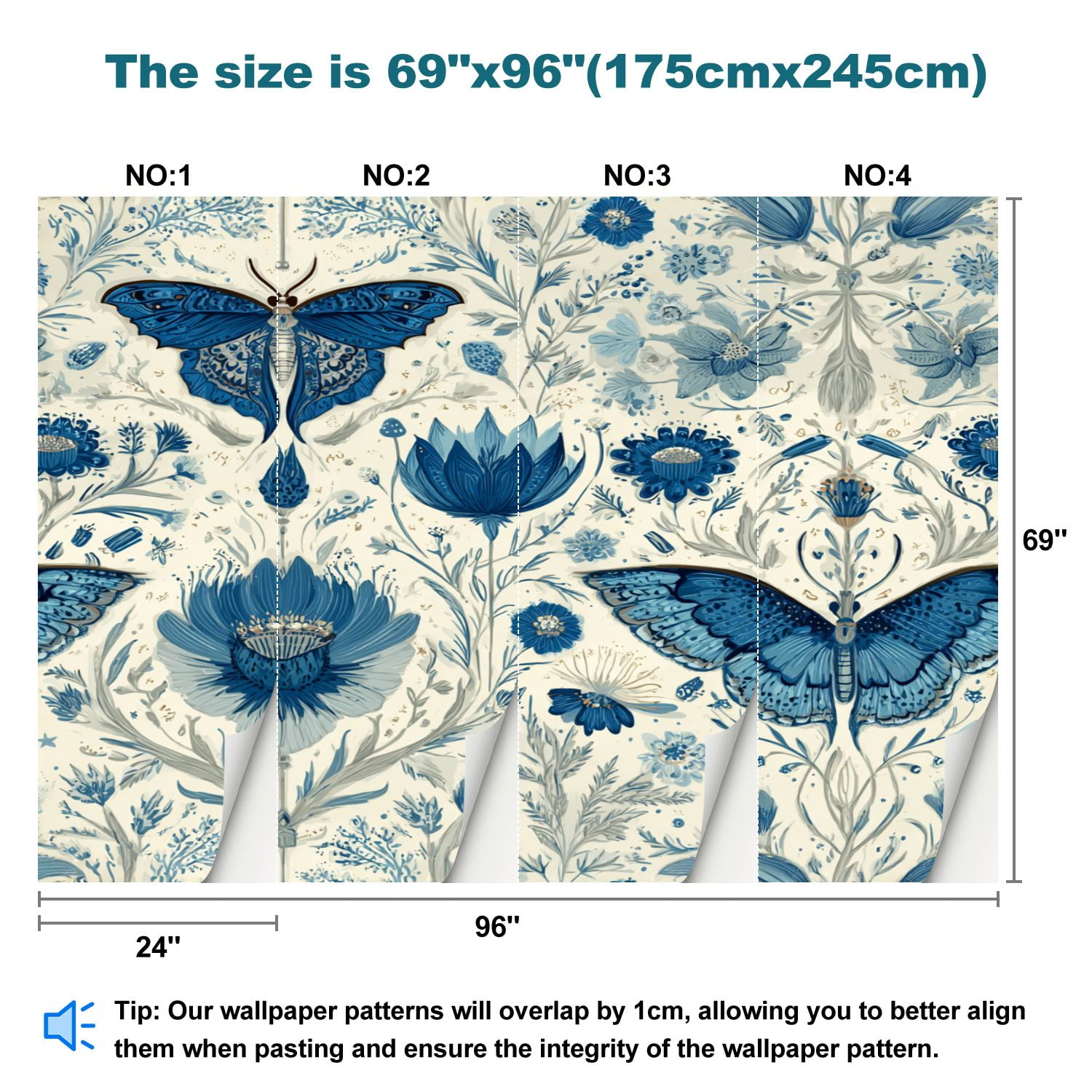Peel and Stick Wallpaper Dusky Neutrals Stylized Flowers Butterfly Motif Floral Petals Curved Modern Art Wall Mural Decor Self Adhesive and Removable 69in x 98in