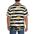 thumbnail image 5 of Sigee Gold Flamingo Print Men's Shirts Casual Button Down Short Sleeve Summer Beach Shirt Hawaiian Vacation Shirts Tee Shirt-Large, 5 of 7