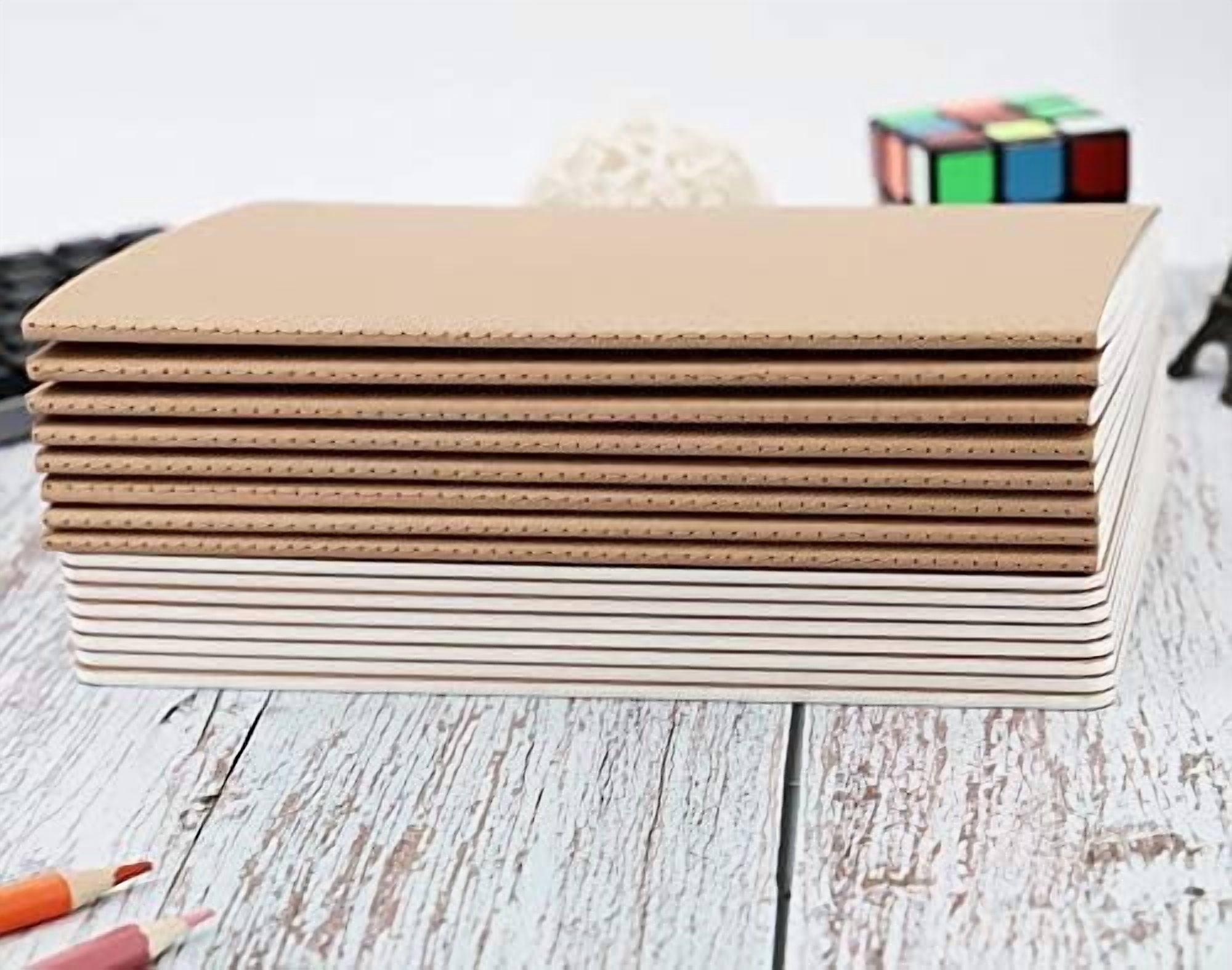 Quivanta 16 Pack Kraft Notebooks, Journals in Bulk for Writing, Blank Paper Sketchbooks, 60 Pages Notebook, 8.3x5.5 Inch, A5 Size, Travel Journal Set, for Gifts, Students and Office Supplies