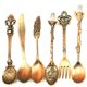 thumbnail image 2 of Toystoory De vajilla Retro, tenedor, cuchara de aleación, cuchara de cocina, cucharón de cocina, cucharilla de doméstico, cubiertos Mostrada cobre rojo Toystoory JJ10945-03, 2 of 6