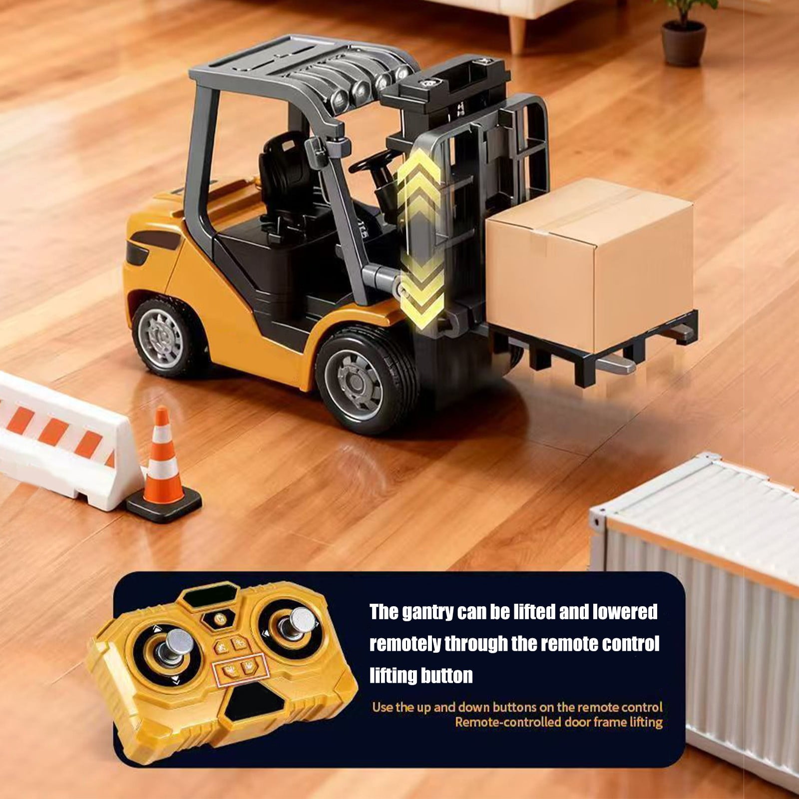 Kraoden Forklift Trucks Toy Alloy Fork Truck Models Warehouse Construction Truck Vehicle Model Engineering Car Toy Collection Forklift Decoration Toy Gift for Boys Girls Forklift Yellow