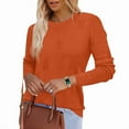 thumbnail image 2 of Ronuti Women's Cropped Knit Sweater Soft Stretch Round Neck Long Sleeve Tops Casual Fall Winter Tops, 2 of 8
