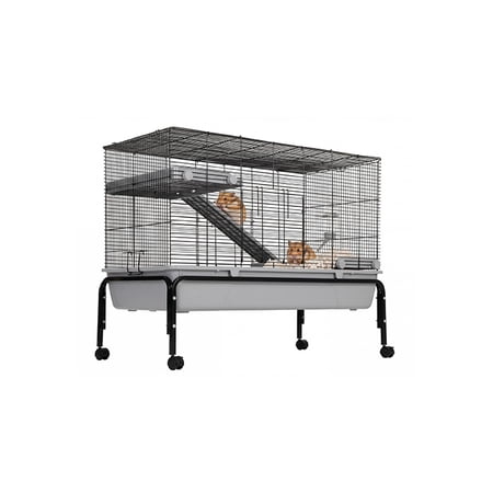 40 ''L Small Animal Cage with Detachable Stand,Ramp, Extra Platform RemovableTray, for Chinchilla, Rabbit, Guinea Pigs, Hedgehog, Gerbil