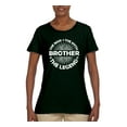 thumbnail image 2 of Wild Bobby, Brother Man Myth Legend Funny Dad, Father's Day, Women Graphic Tee, Forest Green, Small, 2 of 4