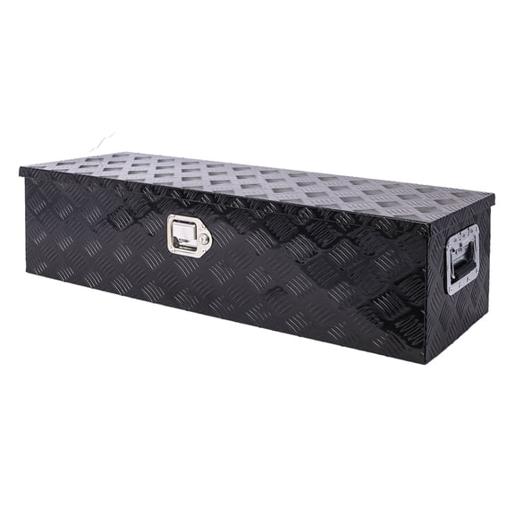 39" Aluminum Tool Box - Heavy Duty Truck Bed Storage - Trailer RV Organizer - Lockable, Black
