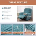 thumbnail image 3 of Stretch Recliner Slipcovers Jacquard Sofa Cover 4-Piece  Slipcover Furniture Protector Recliner Chair Cover with Storage Pocket for Living Room Blue, 3 of 13
