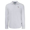 thumbnail image 2 of Men's Cutter & Buck White Tampa Bay Rays Knitted Advantage Tri-Blend Eco Soft Pique Long Sleeve Button-Up Shirt, 2 of 3
