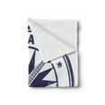 thumbnail image 2 of Rock Music Soft Flannel Fleece Blanket, Vintage Logo Design Guitar and Sun Pattern Grunge Stamp Monochrome Illustration, Cozy Plush for Indoor and Outdoor Use, 50" x 60", Cobalt Blue, by Ambesonne, 2 of 5