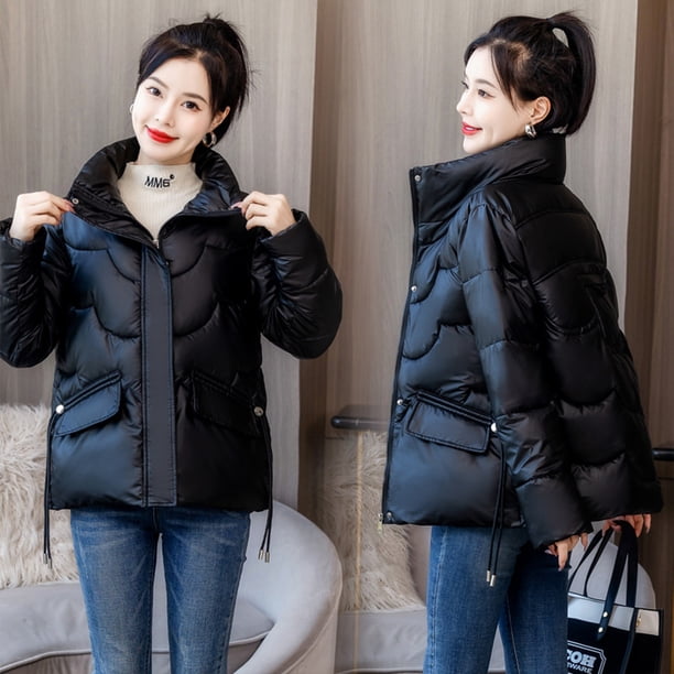 Chaquetas y abrigos casuales sin capucha de manga larga para mujer, abrigo cálido con bolsillo, chaqueta larga de invierno, parkas de plumón para mujer