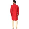 thumbnail image 2 of SKAVIJ Kurta Pajama Set for Men Traditional Wedding Party Dress Red S, 2 of 6