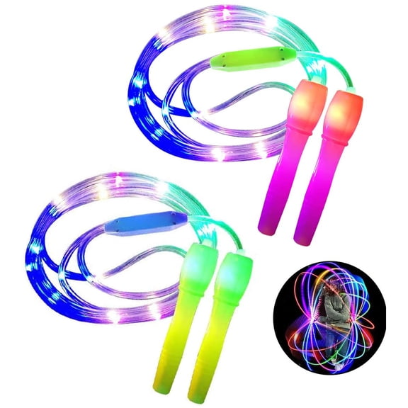 2 pieces LED skipping rope length lighting mode, suitable for children, light show, fitness skipping rope