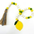 thumbnail image 3 of Spring Savings Items Home Zeceouar Decorations for Home Lemon Wood Bead String Lemon Wood Bead Tassel Rope Pendant Summer Lemon Wood Bead Wooden ornament, 3 of 3