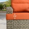 thumbnail image 6 of Ovios 7 Pieces Patio Furniture Conversation Set, Wicker Rattan Outdoor Sectional Sofa with Fire Pit Table and Smart Lighted Table, Orange Red, 6 of 9