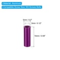 thumbnail image 2 of M3 Aluminum Spacers, 6 Pcs Metal Spacer Aluminum 3mm ID x 5mm OD x 15mm L Threaded Spacer Screw Standoff, Purple, 2 of 6