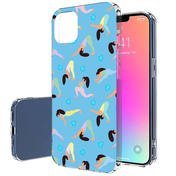 TalkingCase Slim Case for Apple iPhone 14 Pro Max, Slim Thin Gel Tpu Cover, Funny Yoga Blue Print, Light Weight, Flexible, Soft, Anti-Scratch, Printed in USA