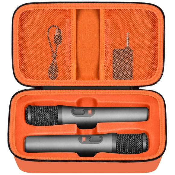 Estuche de almacenamiento Boobewl para micrófono Bluetooth inalámbrico, naranja