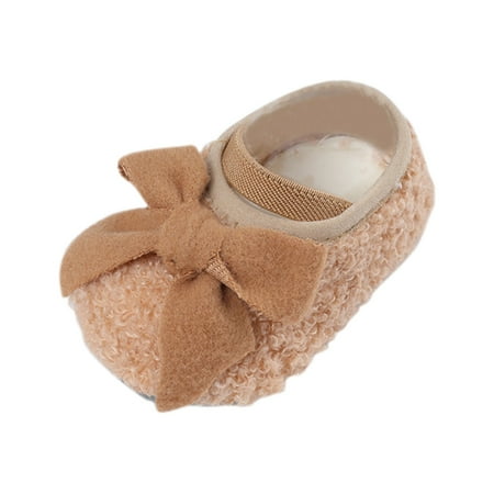 

Youmylove Baby Girls Boys Warm Shoes Soft Comfortable Cotton Shoes Infant Toddler Bowknot Warming Shoes Princess Shoes Cute Footwear