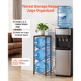 thumbnail image 2 of KFFKFF 4-Tier Water Jug Rack, Organizer for 3 and 5 Gallon Bottles, Heavy-Duty Storage Shelf with Detachable Design for Home, Office, and Kitchen, Black and Brown, 2 of 9