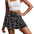 thumbnail image 2 of Xoenoiee Sun Moon Star Print Women's Pleated Tennis Skirt with Pockets Golf Skorts Skirts with Shorts Tummy Control Skater Skort, S, 2 of 7