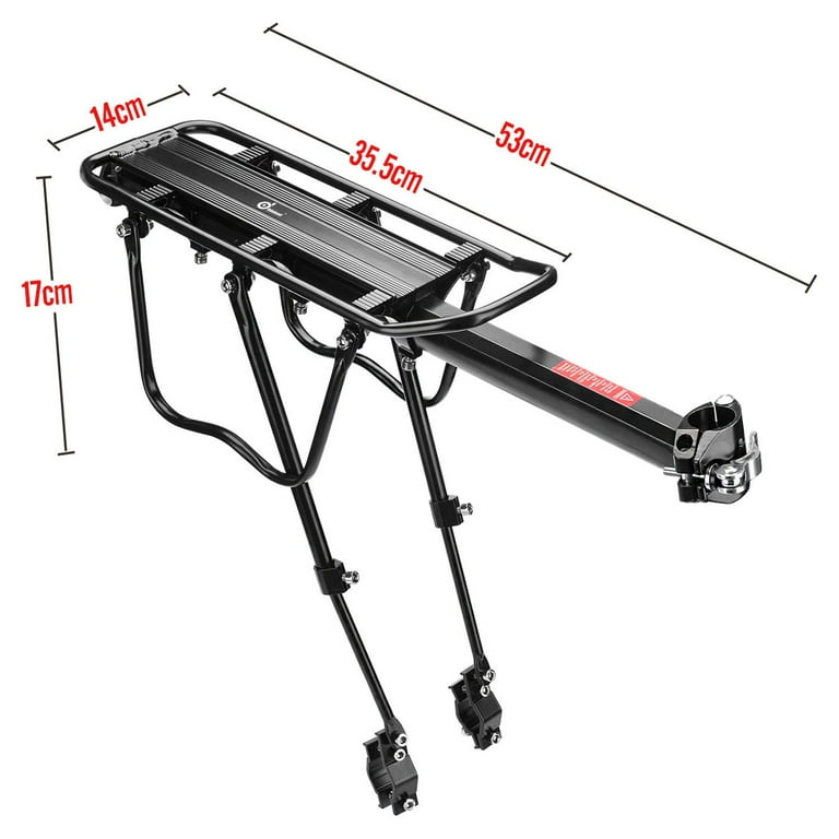 AGPTEK 110 Lbs. Capacity Adjustable Rear Bike Rack Carrier Luggage Cargo Bicycle Accessories