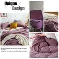 thumbnail image 4 of Simple&Opulence 100% Linen Duvet Cover Set with Washed-French Flax-3 Pieces Solid Color Basic Style Bedding Set-Breathable Soft Comforter Cover with 2 Pillowshams(King,Purple), 4 of 6