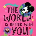 thumbnail image 3 of Disney - Mickey Mouse - The World Is Better With You In It - Juniors Fitted Graphic T-Shirt, 3 of 5