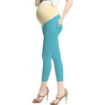 thumbnail image 2 of Maternity Women's Cropped Jeggings - Aqua Blue M, 2 of 3