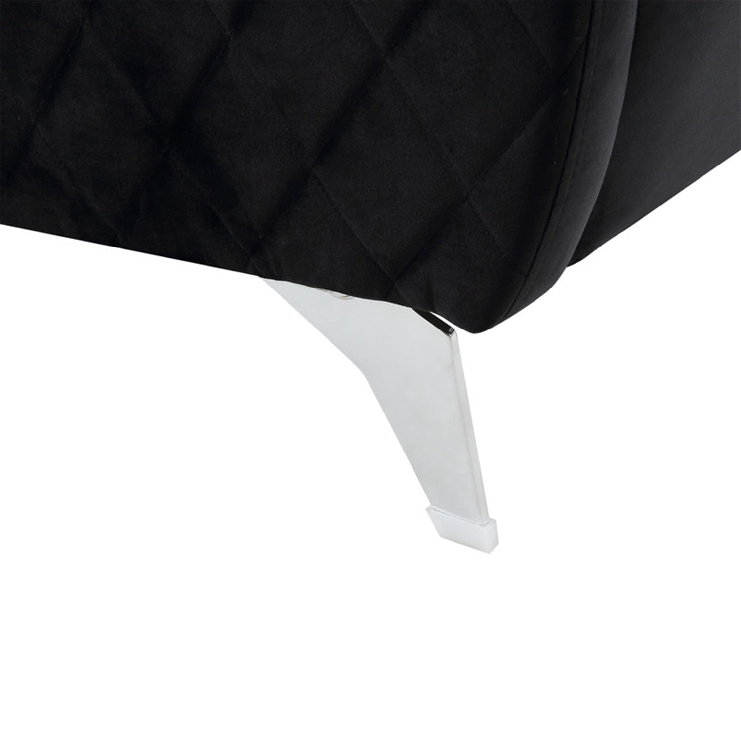 Sofia Black Velvet Elegant Modern Chic Loveseat Couch