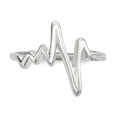 thumbnail image 4 of 925 Sterling Silver Polished Fancy Heartbeat Ring Size 7, 4 of 7