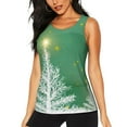 thumbnail image 2 of Picia Christmas Green Pattern Women's Workout Tank Top,Breathable Activewear,Slim Fit Athletic Top,Versatile Workout Moisture-wicking top-Medium, 2 of 9
