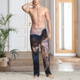 thumbnail image 6 of Lsque Sunset Cliff Dinosaur Print Men's Pajama Pants, Lounge Pant - Comfortable Home Wear,Elastic Waistband, Stylish Design-Small, 6 of 9