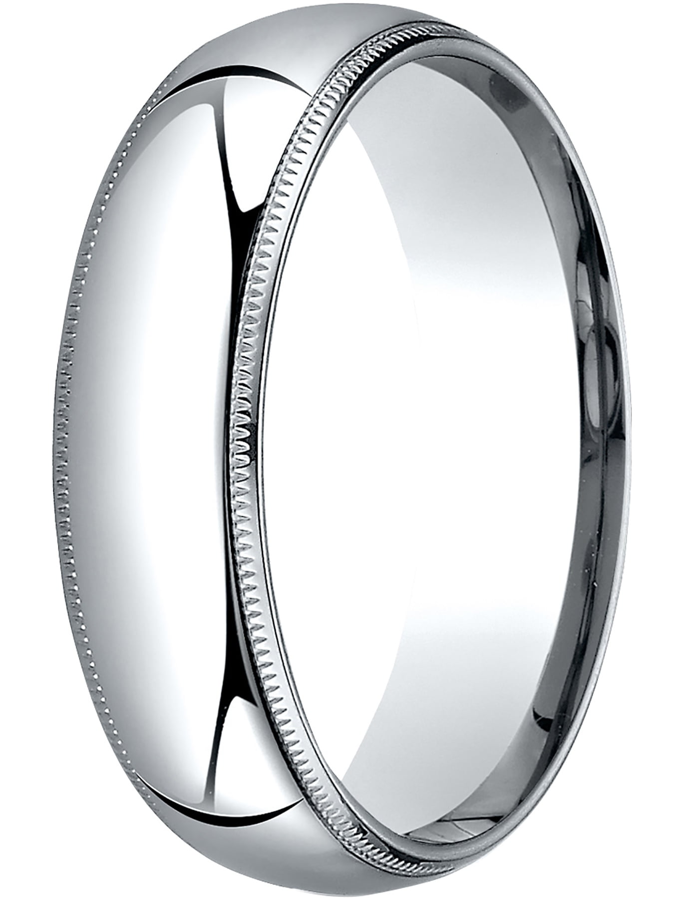 6mm Domed Comfort Fit Wedding Band in 10K White Gold
