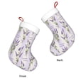 thumbnail image 3 of Daiia Lavender Flowers Print Christmas Stocking，18"Large Knitted Xmas Stocking for Kids, Family Stocking for Fireplace Christmas Holiday Party Decoration, 3 of 7