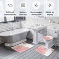 thumbnail image 5 of Pink Gold Bath Mat 3 Piece Bathroom Rug Set, Boho Modern Abstract Minimalist Aesthetic Flower Non Slip Bath Rug Contour Mat and Toilet Lid Cover, Absorbent Shower Mats Soft Bath Rugs and Mats Sets, 5 of 8