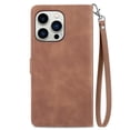 thumbnail image 3 of Case for iPhone 12 Pro ,Magnetic Leather Wallet Card Pocket Zipper Case Kickstand Cover with Wrist Strap for iPhone 12 Pro 6.1inch, 3 of 10