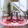 thumbnail image 3 of Round Rugs 8Ft, Pink Valentines Day Round Area Rug Washable Indoor Throw Carpet, Love Hearts Romantic Farmhouse Large Non Slip Circle Rug for Kids Room RV Home Decor Aesthetic, 3 of 8