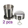 thumbnail image 2 of 銆?PCS 銆慞ortable Retractable Cup Stainless Steel collapsible mug Portable Collapsible Outdoor Camping Metal Mug 75ml/150ml/250ml, 2 of 9
