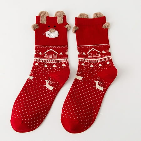 

2 pairs Christmas Women Cotton Socks Multi-Color Women s Winter Socks A Color random