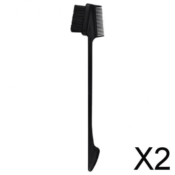 cepillo de cejas,Herramienta de cepillo de maquillaje con cepillo de peine de cejas de doble punta,Aplicador de peine de pestañas con cepillo en ángulo multifuncional,Pestañas 2 piezas