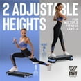 thumbnail image 2 of WF Athletic Supply Aerobic Stepper Set with Dumbbells & Measuring Tape, Adjustable Height 2 Level Risers Workout Exercise Step Platform Trainer for Home Gym Exercise Fitness Workout, Blue, 2 of 8
