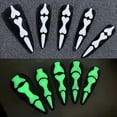 thumbnail image 1 of 24pcs Halloween luminous skull false nails, smooth full coverage medium and long teardrop shape false nails with jelly stickers, glow in the dark false nails, 1 of 5