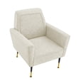 thumbnail image 2 of Inspired Home Kadin Linen Accent Chair with Square Arms, Beige, 2 of 7