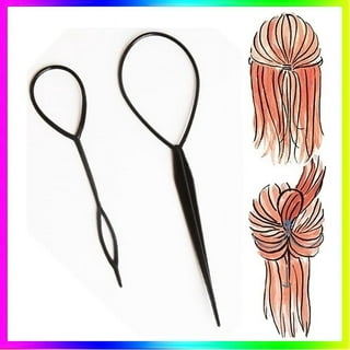4Pcs Topsy Tail Hair Tool Hair Looping Tool Hair Braiding Tool with Rat  Tail Comb, Ponytail Loop Hair Bands Remover Cutter Fast Hair Styling