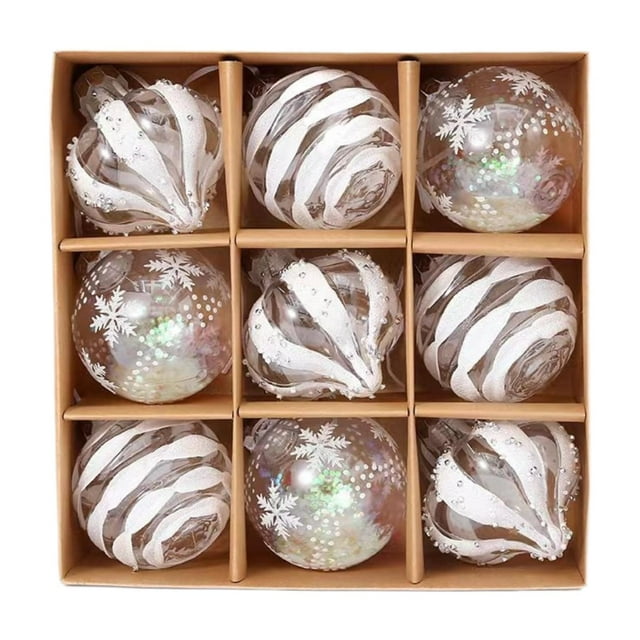 9 Piezas De Adornos Navideños De Bolas Irrompibles Para Cafetería, Cumpleaños, Sala De Estar, Color